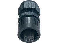 Circ Con - RD24 style Hirschmann 7 pol (6P+Earth) Cable End Female Straight Strain Relief  Screw Term. 10A/250VAC. Cable OD 6-12mm. IP67 (934127100) [CA6LD]