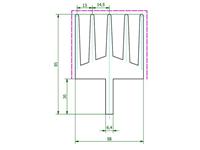 Extruded Heatsink • Rth= 1.4 K/W • Length : 75mm • Black Anodised surface [SK50-75SA]