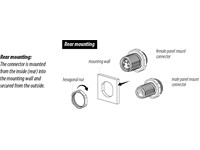 Circular Connector M12 D COD Female 4P Screw Lock M16 X 1,5 Rear Panel Entry Front Mount with 500mm Shield Profinet Cable IP67 (22266) [RKHS 4D-342/0,5M]
