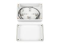 Plastic Waterproof ABS Enclosure, 170g, Rated IP65, Size : 126x87x58 mm, 3mm Body Thickness, Impact Strength Rating IK07, Box Body and Cover Fixed with 4X Stainless Screws, Silicone Rubber Seal, Internal Lug for Circuit Board or DIN Rail Track. [XY-ENC WPP39-01 MS]