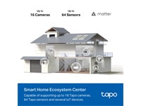 TP-LINK Tapo Smart Home Base HUB, Up To 16 Cameras & 64 Sensors, Built-In Storage:16GB eMMC, Storage:1BAY 2.5" SATA HDD/SSD up to 16TB, Supports Tapo & Matter Certified Devices, 1x10/100Mbps, USB-C O/P 5V1.5A, USB-A O/P 5V0.5A, HDMI, Siren:110dB [TP-LINK TAPO H500]