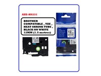 Brother Compatible, TZE, Heat Shrink Tube Black on White 12mm (1.5 metres) [AZE-HS231]
