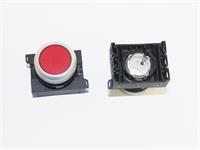 Push Button Actuator Switch Illuminated Momentary • Red Flush Lens • Metallic Silver 30mm Bezel [P301MRS]