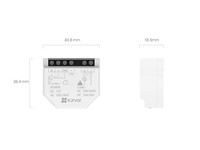 EZVIZ Smart Home WiFi Relay, 1 Channel, WiFi 6, BLE, Radio Freq:2,4Ghz, White, Conductor Cross Section:22~14AWG, Supports Matter for Enhanced Home Automation, 38.4×43.8×18.5mm, 100~240VAC 50/60Hz, 12VDC, 26,5g [EZVIZ CS-T35-R100-WD]
