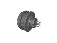 Circular Connector M9 Panel Flange Female 4 Pole Front Mount PCB Contacts IP67 [09-0412-90-04]