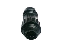 Circular Connector - RD24 Style Econo 7 Pole (6P+Earth) Cable End Male Straight Strain Relief Solder Term. Cable OD 7-12mm. 10A/250VAC. IP67 [CA6LS-II-ECN]