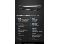 Hikvision 16CH 4K NVR H.265+/H.265/H.264+/H.264, 12/8/7/6/5/4/3MP/1080p/UXGA/720p/VGA/4CIF/DCIF/2CIF/CIF/QCI, POE INTF:16XRJ45 10/100Mbs, 256Mbps, 4xSATA, 2xUSB 2.0 & 1xUSB3.0, 1xHDMI, VGA, 16/4xALARM I/P&O/P, 16x PoE, Up to 8TB CAP per disk {AcuSense} [HKV DS-7716NXI-I4/16P/S]