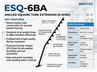 Square Tube bracket - 20 x 20 x 1.6mm - 6W Black Angled {ESQ-6BA} [EF ESQ-6BA]