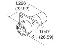 Circular Connector MIL-DTL-26482 Series 1 Style Bayonet Lock Square Flange Panel Receptacle Female 10 Pole #20 Crimp Contact 7,5A 600VAC/850VDC (KPSE02E-12-10S) (MS3122E-12-10S)(85102R1210S50) [PT02SE-12-10S]