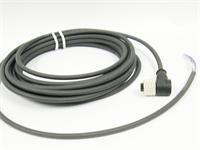 CORDSET M12 A COD FEMALE ANGLED. 4 POLE - SINGLE END - 5M PUR CABLE IP67 (11442) [RKWT 4-225/5M]
