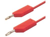 Test Lead - Red - 50cm - SIlicon 1mm sq. -  4mm Stackbl 'Lantern' Banana Plugs  16A/60VDC CATI (934091101) [MLN SIL 50/1 RED]