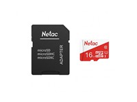 Micro SD Card 16GB Class 10 + Adaptor, Max Read Speed:30Mbps, Max Write Speed:25Mbps [MICRO SD CARD 16GB+ADPT-NETAC]