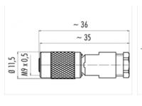 M9 Cable Female Straight Circular Connector with 2 Pole Screw Lock, 5mm Cable Entry IP67 [99-0402-00-02]
