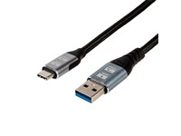 USB3.2 PD 60W 10Gbps USB Cable A Male to Type-C 1m, Charging & Data Transfer, Max Power Output: 60W (20V/3A), Material:Aluminium Alloy Casing & Braided Nylon Mesh, Data Interface:USB3.2 (10Gbps) [USB CABLE TYPE-C 1M]