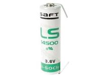 Saft Lithium Thionyl Chloride AA Battery Solder Tags 3.6V 2.6AH Non Rechargeable [LS14500CNR]
