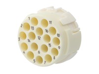 Circular Connector M23 Signal Male Crimp Insert and 16 Pole, for 1mm Contacts - 8A @ 400VAC Max. [7003916101]