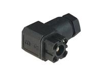 HIRSCHMANN CABLE SOCKET WITH FORKED SPRING CONTACTS 4 POLE + EARTH SOLDER TERM. 90 DEGREE CABLE ENTRY PG7 GLAND 6A 250VAC/DC IP65 (931 494 603) [G20W3F BLACK]