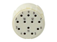 Circular Connector M23 Signal Female Solder Insert Screw- 12 Pole for 12 x 1mm Contacts - 8/20A @ 500VAC Max. [7001912104]