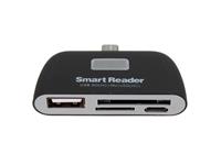 ANDROID MICRO USB PLUG CARD READER ,FOR SMARTPHONES AND TABLETS . SUPPORTS SD(HC),TF/MMC MEMORY CARDS ,USB INTERFACE ,SUPPORT USB STICK,USB MOUSE , KEYBOARD ETC. [USB MICRO OTG SMART READER #TT]