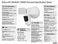 Dahua Floodlight Network Camera 4MP 2.8mm Lens,10m IR , 30m Floodlight, WDR , 3D NR , Built-in Microphone & Speaker, Active Alarm With Built-in 110dB Siren , SMART H.264+/H.265+ , CBR/VBR , Dual-Band 2.4GHz & 5GHz WiFi Options , IP65 [DHA IPC-WL46AP 2.8MM]