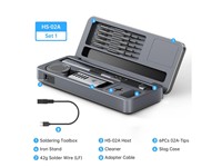 FNIRSI HS‑02AF Soldering Iron Kit In A Toolbox – 60 W Iron with Temperature Control Up To 480 °C, Ergonomic Grip, Integrated Holder, Cleaning Sponge and 6 Interchangeable Tips for Precise Electronics Soldering. [FNIRSI HS-02AF SOLDER IRON SET]