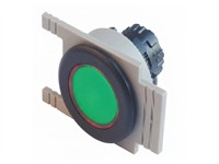 PB Actuator Non-Illum. Mom - green flush button 35mm aluminium flush bezel [PB351MAG]