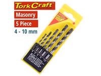 Tork Craft Masonry Drill Bitt Set 5PC {4-5-6-8-10mm} [TRKC 00005]