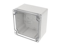 Polycarbonate 120x120x90mm IP66 Grey Body Clear Lid Enclosure [1554P2GYCL]