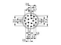 Circular Connector M23 Signal Male Crimp Insert and 16 Pole, for 1mm Contacts - 8A @ 400VAC Max. [7003916101]