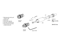 Circular Connector M8 Cable Female Straight, 3 Pole Screw Lock Screw Terminal 5,0mm Cable Entry IP67 [99-3400-100-03]