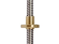 8mm x 500mm Right Handed Lead Screw with Brass Nut. T8 X 2 X 8: Thread Diameter 8mm, 2mm Pitch, Lead - 8mm Per Turn [BMT M8 LEAD SCREW+NUT 500MM]