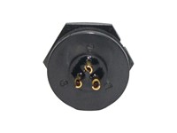 Mini-Con-X 3-position Panel Mount Socket Connector with Contact Size #20 Gold plated Solder Cup style Sockets and Standard Panel Mount Backshell with epoxy [7282-3SG-3ES]