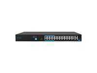 Foredge Unmanged 24-Port Fast Ethernet Switch with 24 Port AI PoE , 24x10/100Mbps PoE , 2×10/100/1000Mbps Non-PoE RJ45 Ports  , 1×Gigabit SFP Optical Fiber Port (reused) , Total Power Budget:250W , Max Output Power Per Port:30W [AI8024M]