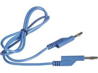 Test Lead - Blue - 25cm - SIlicon 1mm sq. - 4mm Stackable 'Lantern' Banana Plugs 15A/60VDC [MLN SIL 25/1 BLUE]