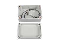 Plastic Waterproof ABS Enclosure, 100g, Rated IP65, Size : 100x68x50 mm, 3mm Body Thickness, Impact Strength Rating IK07, Box Body and Cover Fixed with 4X Stainless Screws, Silicone Rubber Seal, Internal Lug for Circuit Board or DIN Rail Track. [XY-ENC WPP4-01 MS]