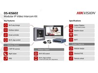 Hikvision IP Video Intercom Kit 1:1 , 7inch Touch Screen {DS-KH6320-WTE1} Resolution 1024X600 , 2MP Outdoor Station {DS-KD8003-IME1} Built-in Omni-Directional Microphone [HKV DS-KIS602]