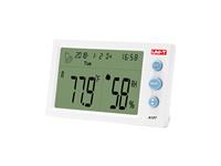 Humidity & Temperature Meter, LCD 4.5", Range:-10～50℃, Humidity:20%~95%RH, °C/°F Selection, Sampling Time:10s, Alarm Clock/Time Display, Date/Calendar, Includes 1xAAA Battery [UNI-T A13T]