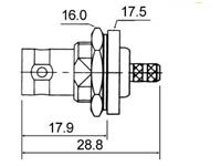 BNC 75R Socket Bulkhead Panel Mount Crimp 6,2M-RG59 [71K504-109A4]