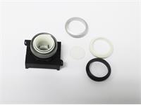 Push Button Actuator Switch Illuminated Latching • White Flush Lens • Metallic Silver 30mm Bezel [P301LWS]