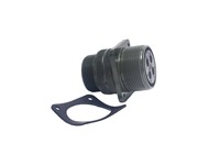 Circular Connector MIL-DTL-5015 Style Screw Lock Square Flange Panel Receptacle With Rear Thread 4 Poles #8 Contacts Female Solder 46A 900VAC/1250VDC (MS3100A22-22S)(97-3100A-22-22S) [XY3100A-22-22S]
