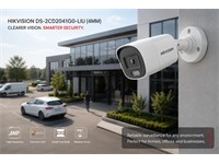 Hikvision Fixed Bullet Camera 4MP 4mm Lens, Up to 30m IR, 1/3" CMOS, 32Kbps~8Mbps, CBR, VBR, iVMS-4200, Hik-Connect, WDR:120dB, 1xRJ45 10M/100M, DORI Distances: Detect:63m , Observe:25m, Recognise:12m, Identify:6m, Built-in Mic, 12VDC/POE [HKV DS-2CD2041G0-LIU (4MM)]