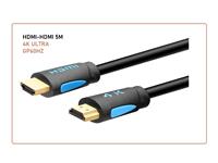 HDMI MALE- HDMI MALE CABLE 5M , 4K ULTRA , GOLD PLATED , 30AWG , HIGH SPEED CABLE ,18GBPS, 60HZ, WITH  3D VIDEO , ETHERNET, ARC AND HDR SUPPORT , HIGHEST REFRESH RATES UP TO 240HZ AND 48BIT DEEP COLOUR . [HDMI-HDMI 5M 4K ULTRA GP60HZ]