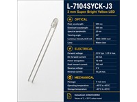 3mm LED Dome Clear Yellow Super Bright 3000MCD 590NM 75MW 30° [L-7104SYCK-J3]