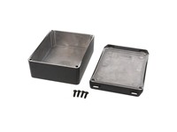 Diecast Aluminium Black 119 MM X 94 MM X 38 MM Flanged Lid [1590BBSFLBK]