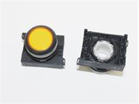 Push Button Actuator Switch Illuminated Latching • Yellow Flush Lens • Black 30mm Bezel [P301LY]