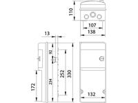 Enclosure for Sockets and Automatic Switches • IP-55 • 330x138x110mm [IDE 13000]