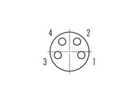 Circular Connector M8 Cable Female Straight, 4 Pole SCW Lock Screw Terminal 5,0mm Cable Entry IP67 [99-3376-100-04]
