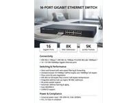 Planet 16 Port 10/100/1000Mbps Gigabit Ethernet Switch [GSW-1601]