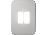 Two Single Module Vertical Cover Plate (Silver) [V6105SV]