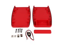 ABS Enclosure with Battery Door 147x89x24mm Soft Side Red [1553DRDBKBAT]